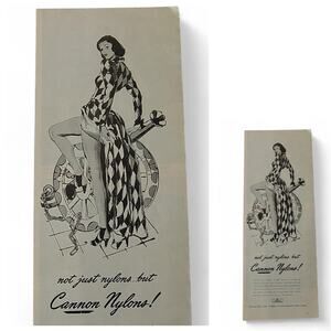 1946 Print Ad Cannon Nylons Sexy Woman Legs Pose Midcentury Hosiery Ephemera
